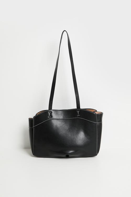 Nayeli double strap tote bag- black