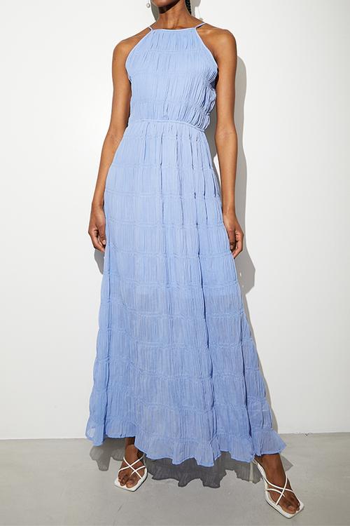 Ruching maxi dress - Blue