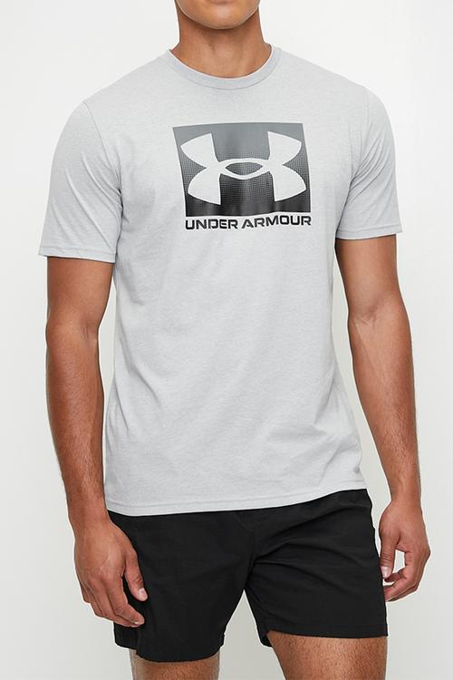 Ua m boxed sports short sleeve - mod grey light heather & black