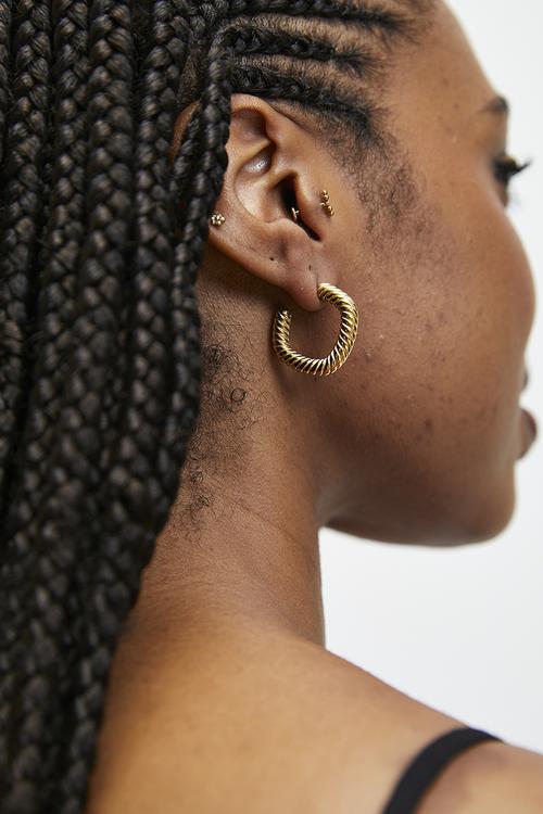 Modern Twisted Rope Earrings- Gold