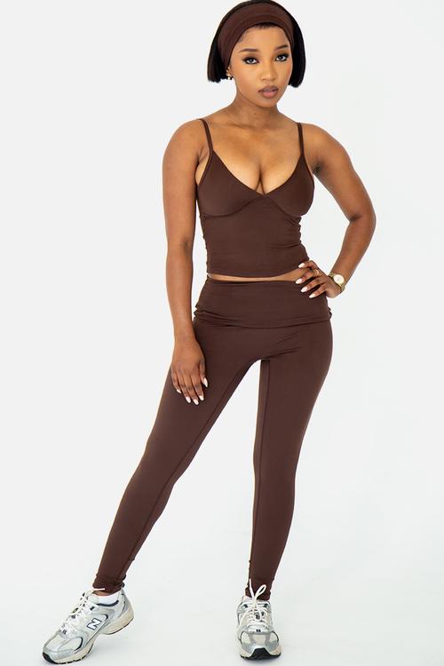 Latte leggings - cocoa brown