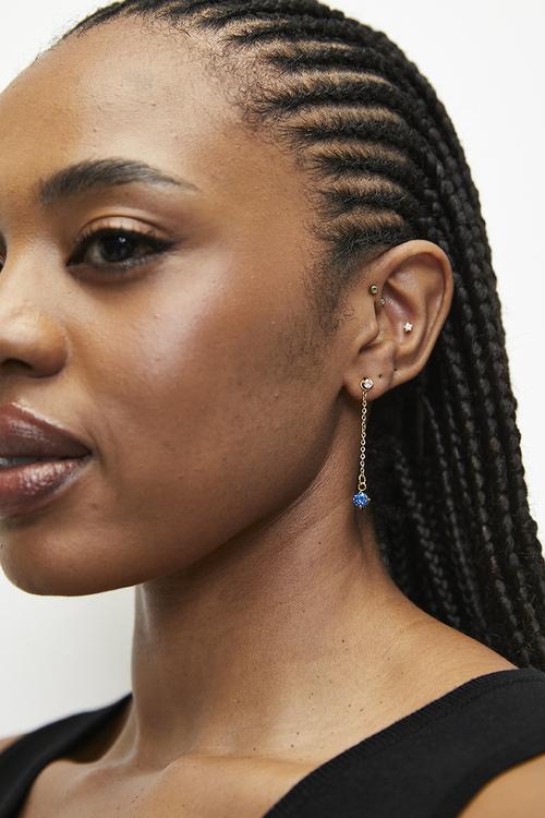 Elegant Drop Earrings - Gold/Blue