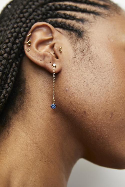 Elegant Drop Earrings - Gold/Blue