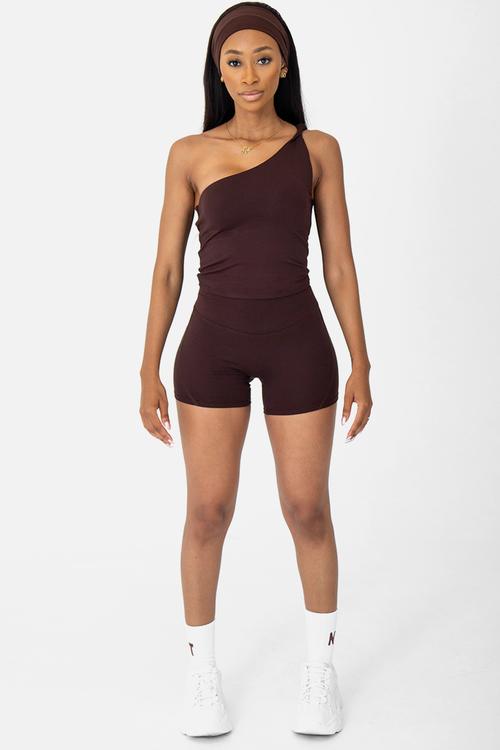 Latte lounge shorts - espresso brown