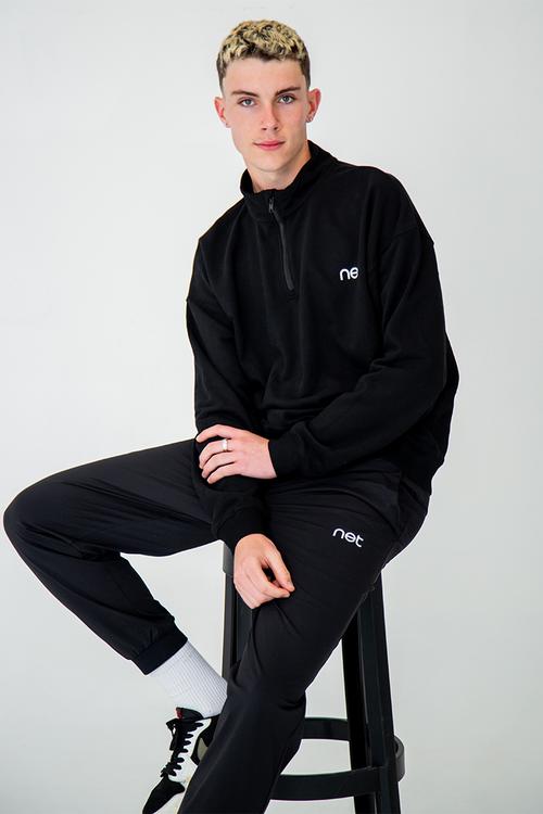 Baseline 1/4 zip pullover - black