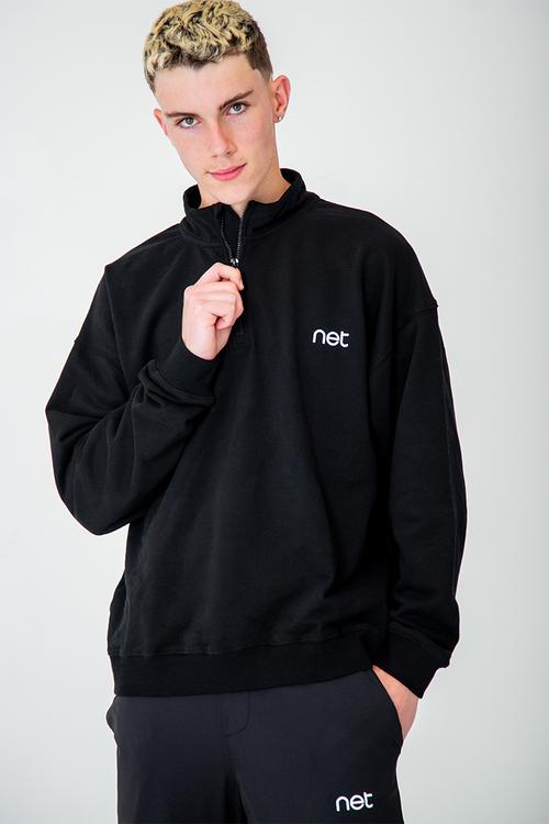 Baseline 1/4 zip pullover - black