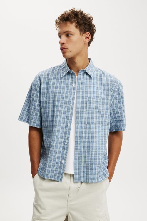 Darcy Short Sleeve Shirt - Sky Check