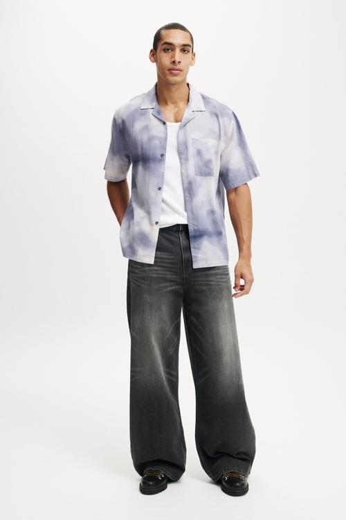 Taylor Short Sleeve Shirt - Grey Marble Print