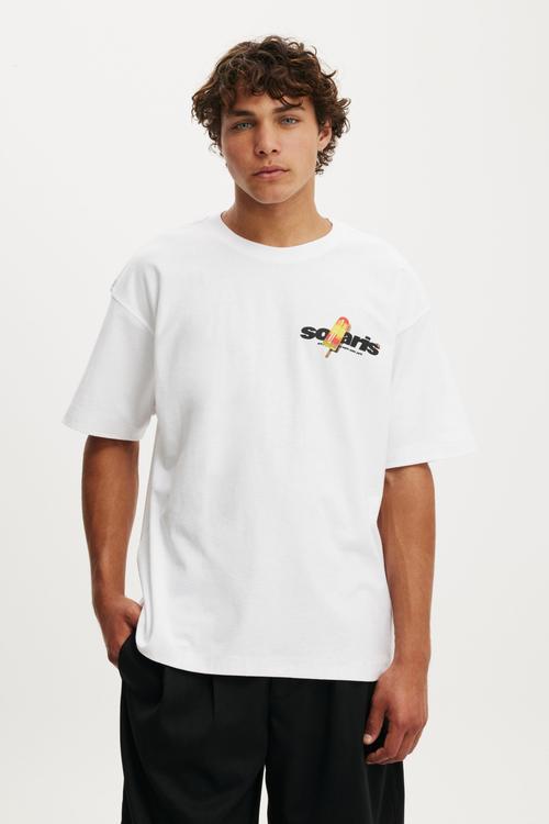 Box Fit Graphic T-shirt - White/Popsicle