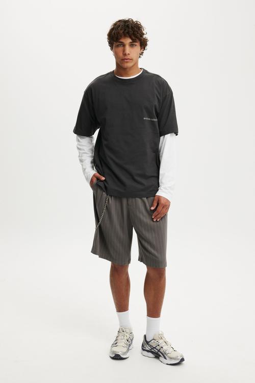 Box Fit Text T-shirt - Washed Black/Archive Collective