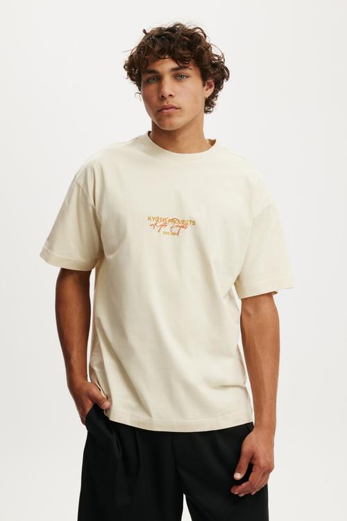 Box Fit Text T-shirt - Ecru/Kyoto Projects