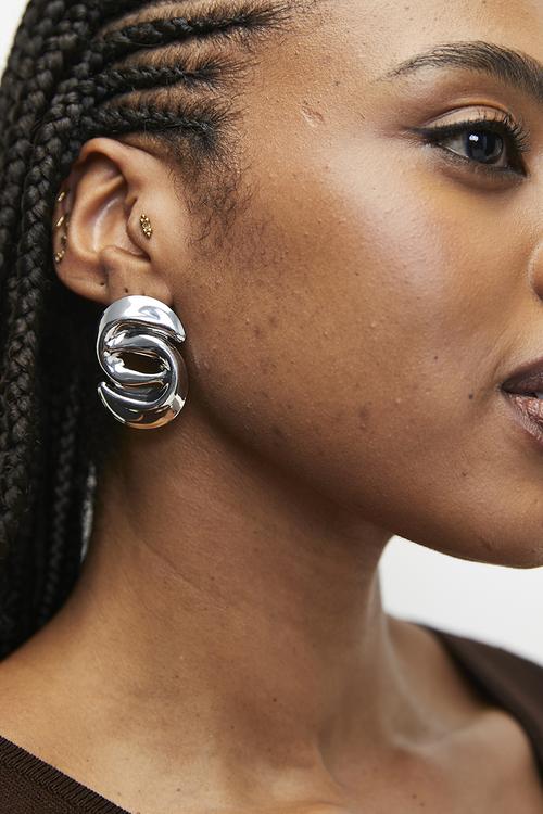 Danielle chunky studded earrings - silver