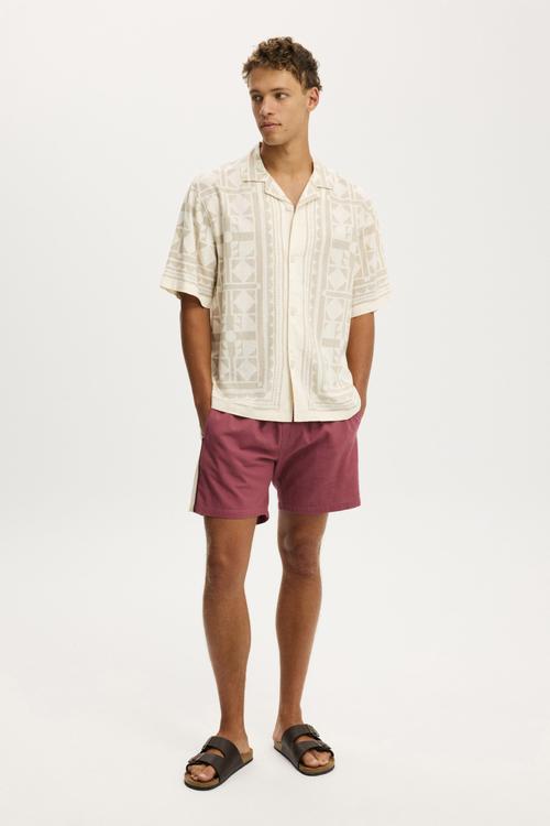 Cabana Short Sleeve Shirt - Stone Tile Print