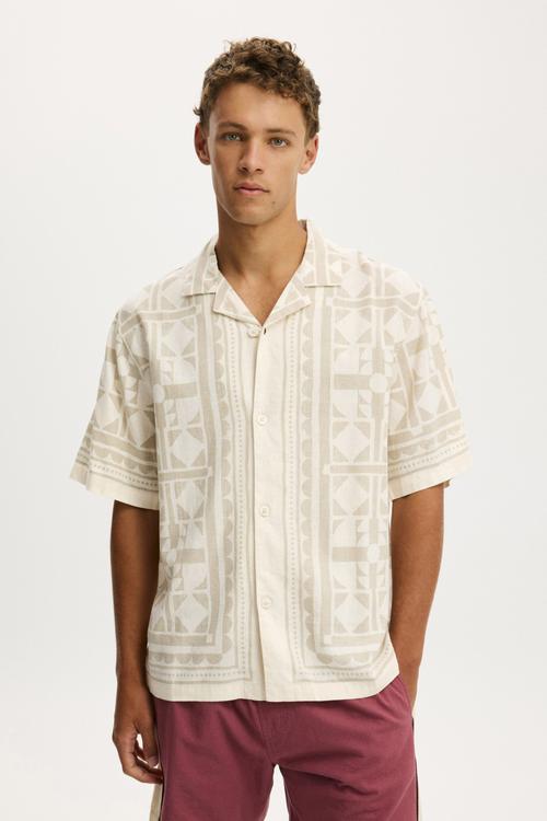 Cabana Short Sleeve Shirt - Stone Tile Print