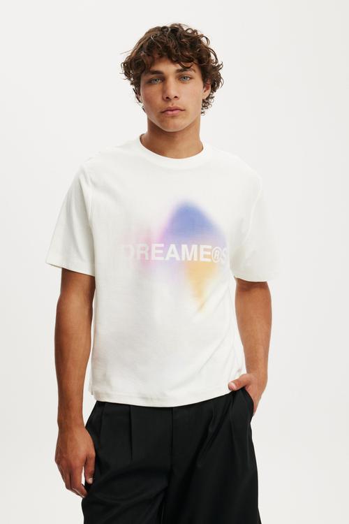 Cropped Fit Graphic T-shirt - Vintage White/Dreams Of Dreamers