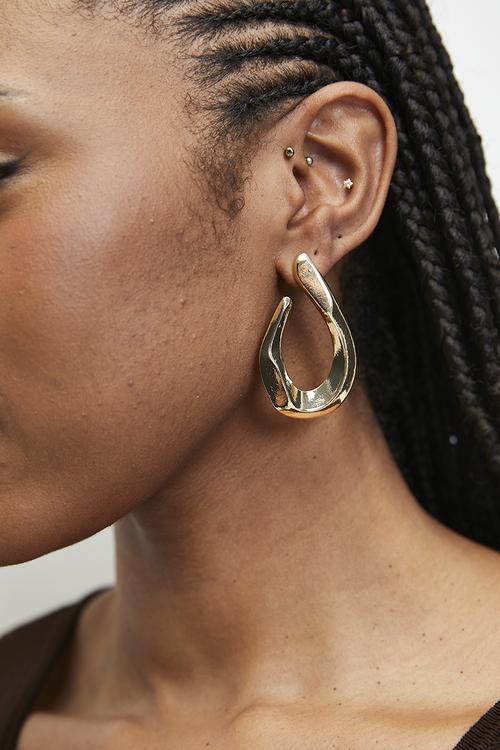 Jasmin abstract hoop earrings - gold