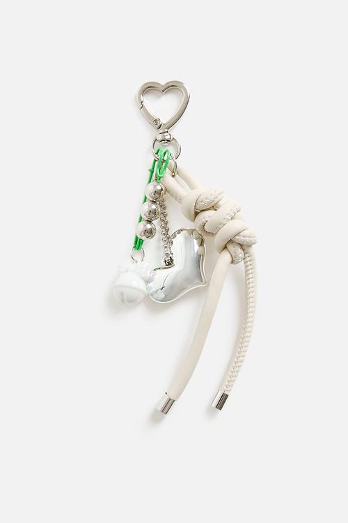 Alyssa knotted pu heart charm bag accessory-multi