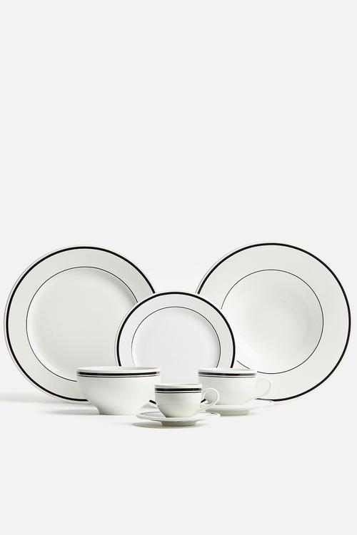 Porcelain mid plate - white/black 