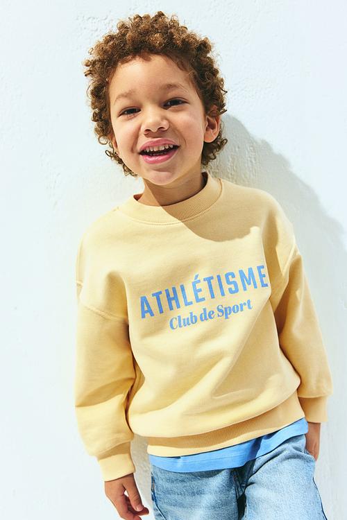 Printed crew-neck sweatshirt - yellow athlétisme