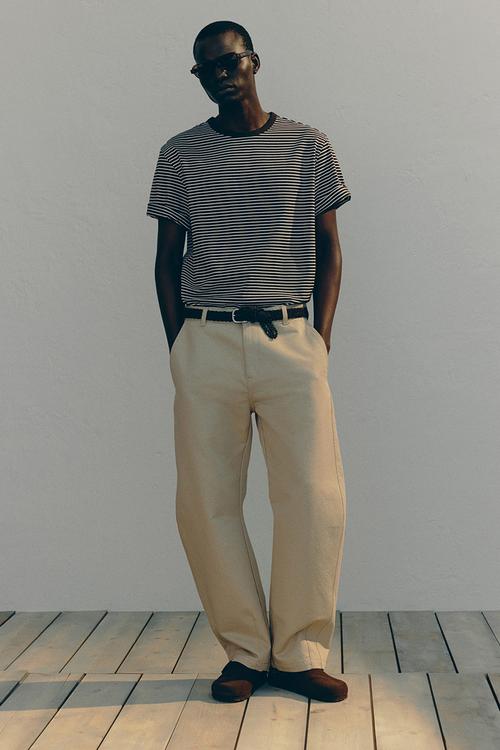 Regular fit t-shirt - brown striped