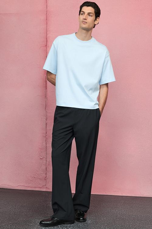 Loose fit boxy-style t-shirt - light blue