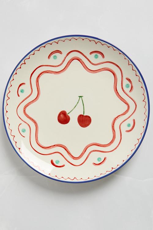 Plate Cherry Stoneware Multi