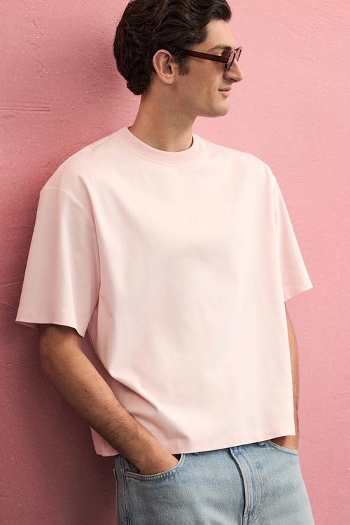 Loose fit boxy-style t-shirt - pink