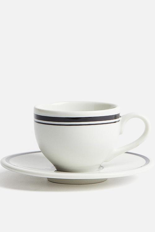 Espresso cup and saucer - white/black