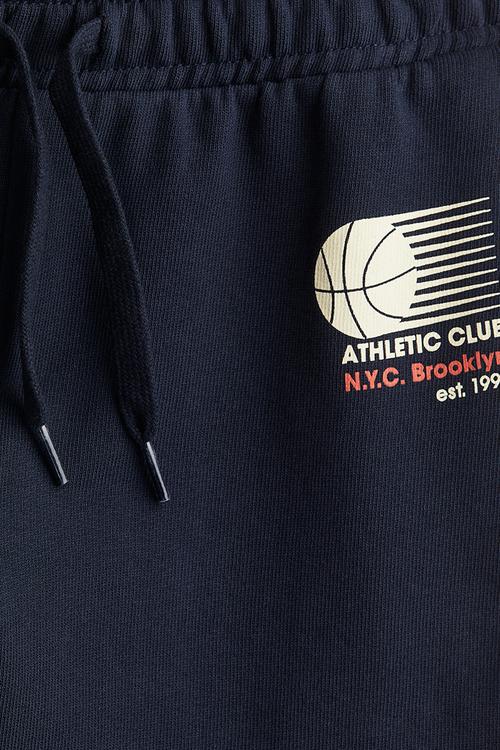 Cotton sweatshorts - navy blue basketball