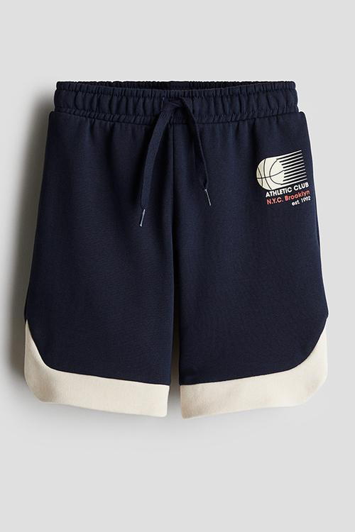 Cotton sweatshorts - navy blue basketball
