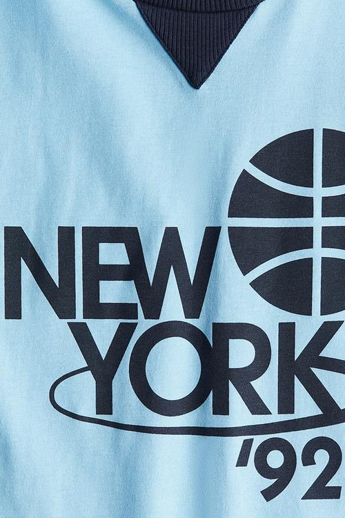Cotton jersey T-shirt - blue new york