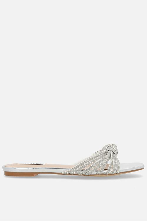 Vibez slide sandal - silver patent