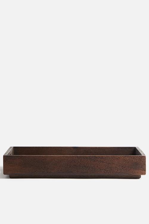 Large mango wood tray - brown