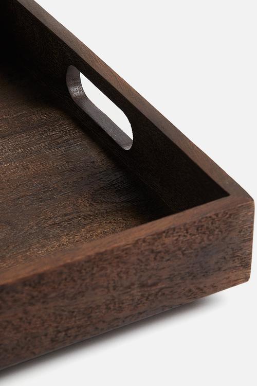 Large mango wood tray - brown