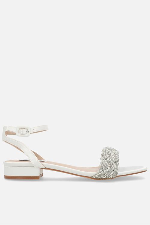 Rowan ankle strap sandal - ivory satin