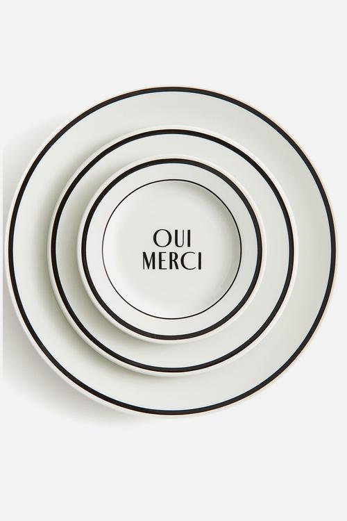 Small porcelain plate - white/oui merci 