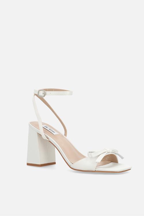 Fern block ankle strap heel - ivory satin