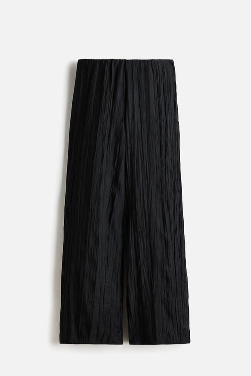 Crinkled trousers - black