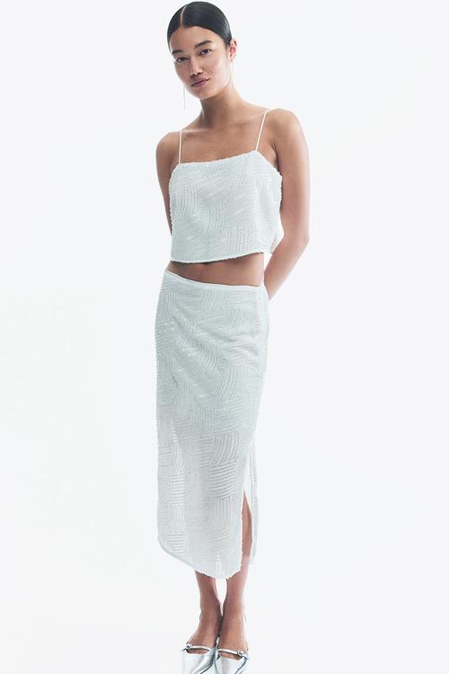 Embellished skirt - white