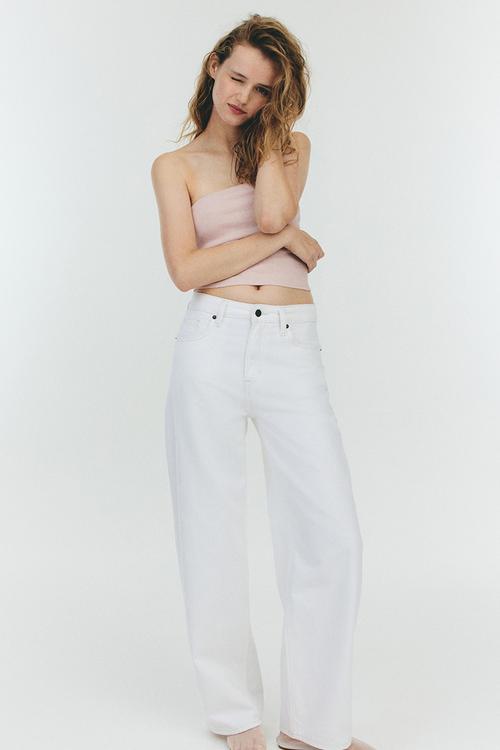 Ribbed tube top - light pink