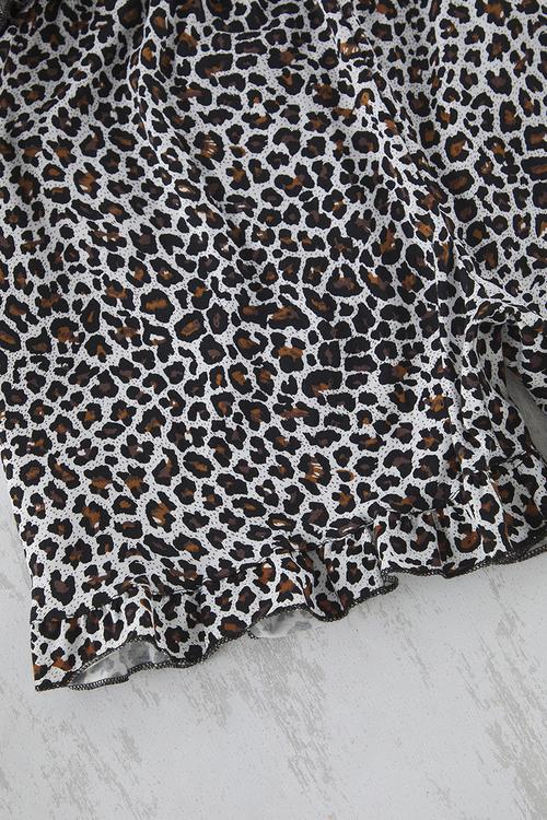 Plus size leopard print pajamas set - black