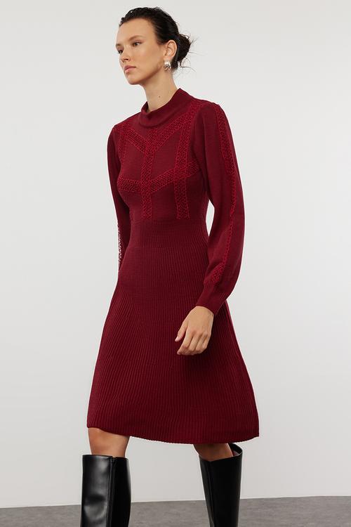 Midi Knit Dress - Burgundy