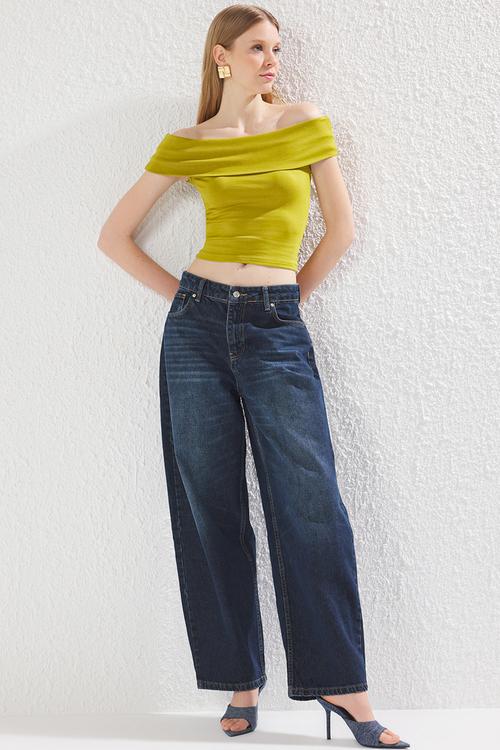 Carmen Collar Top - Oil Green