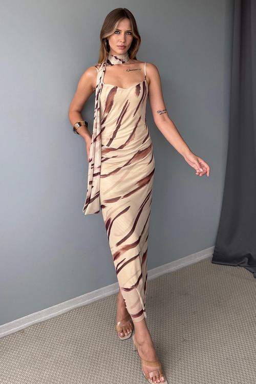Maxi Woven Straight Cut Dress - Multi