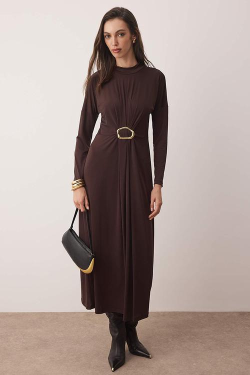 Maxi Aline Knit Dress - Dark Brown