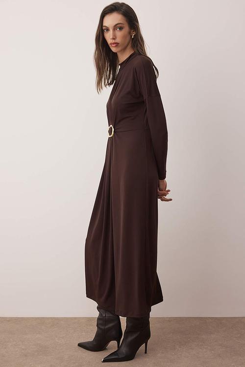 Maxi Aline Knit Dress - Dark Brown