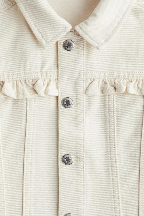 Frilled twill jacket - cream
