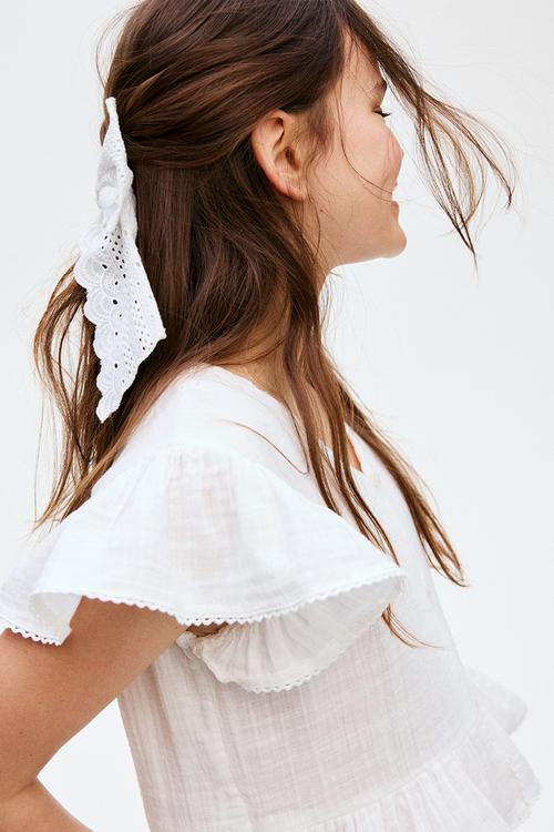 Cotton muslin blouse - white