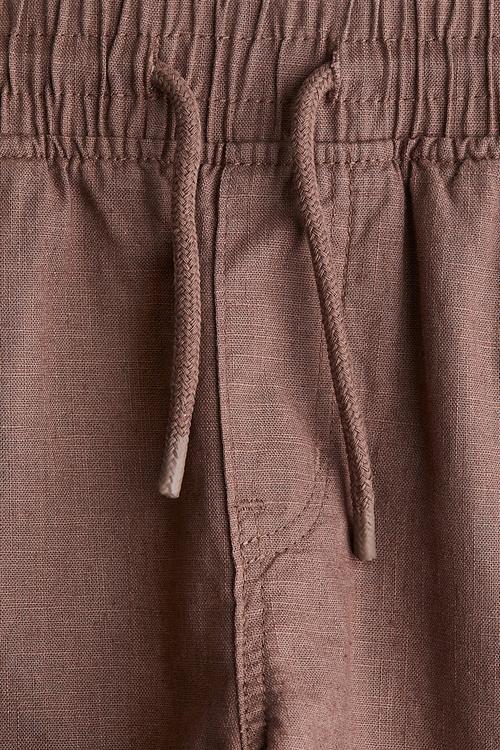 Linen-blend cargo shorts - brown