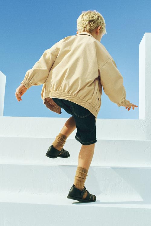 Loose-fit twill jacket - beige